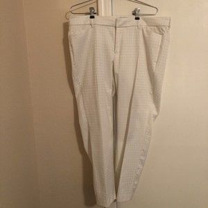 Old Navy Womens Pixie Pants Career White Geometric Stretch 16